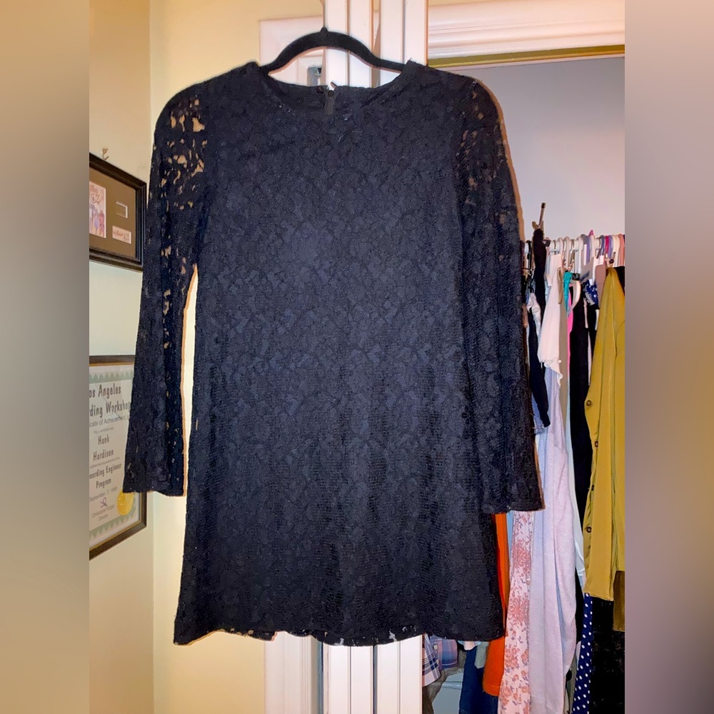 Little black lace dress petite size 2 h&m
